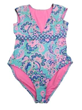 Lilly Pulitzer Swimsuit Women's 16 Blue Imogen One-piece